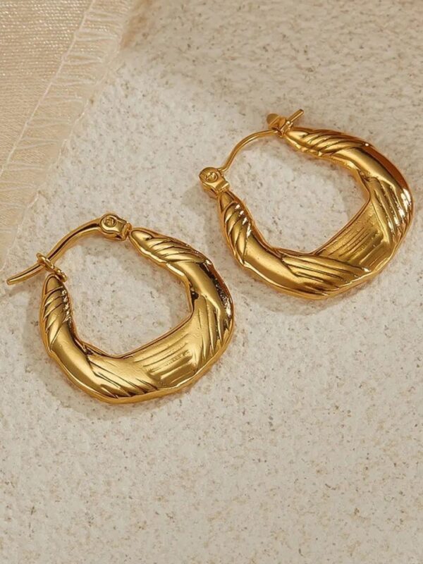 Gold-Plated Twisted Hoop Earrings for Women